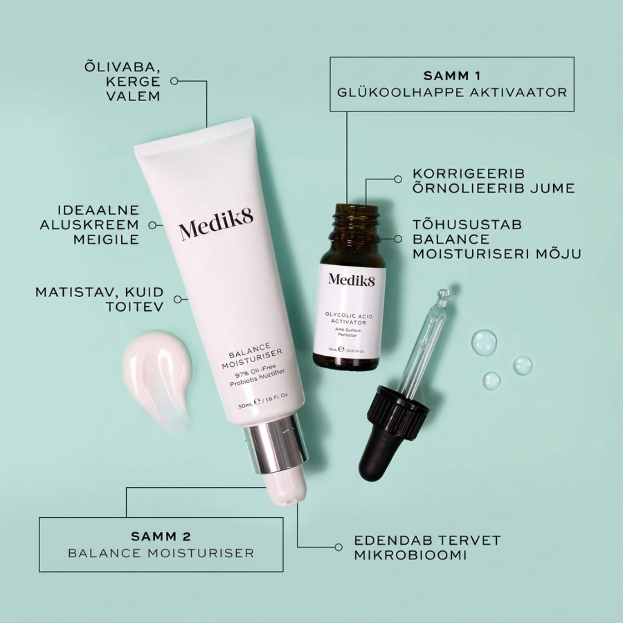 Medik8 BALANCE MOISTURISER & glycolic acid activator